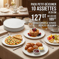Pack Petit-Déjeuner 10 Assiettes Mélanine Blanc Ø28cm Melamine Home