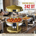Chafing Dish Rond Gold 9L Buffet Restauration Professionnelle