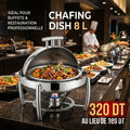 Chafing Dish Rond Inox 8L Buffet Restauration Professionnelle