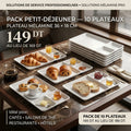 Pack Petit-Déjeuner 10 Plateaux Mélanine Blanc 36x18cm Melamine Home