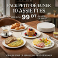 Pack Petit-Déjeuner 10 Assiettes Mélanine Blanc Ø22,5cm Melamine Home