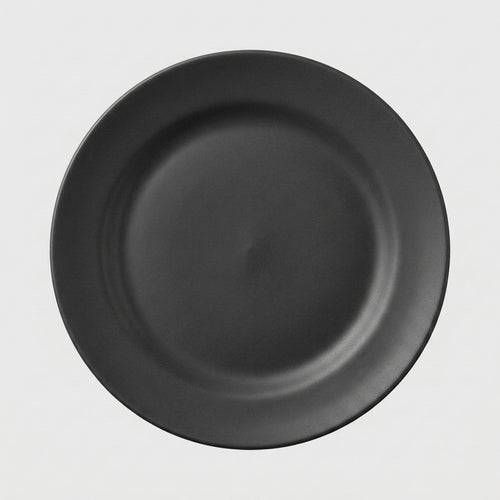 Assiette plate ronde mélamine noir mat - vue dessus