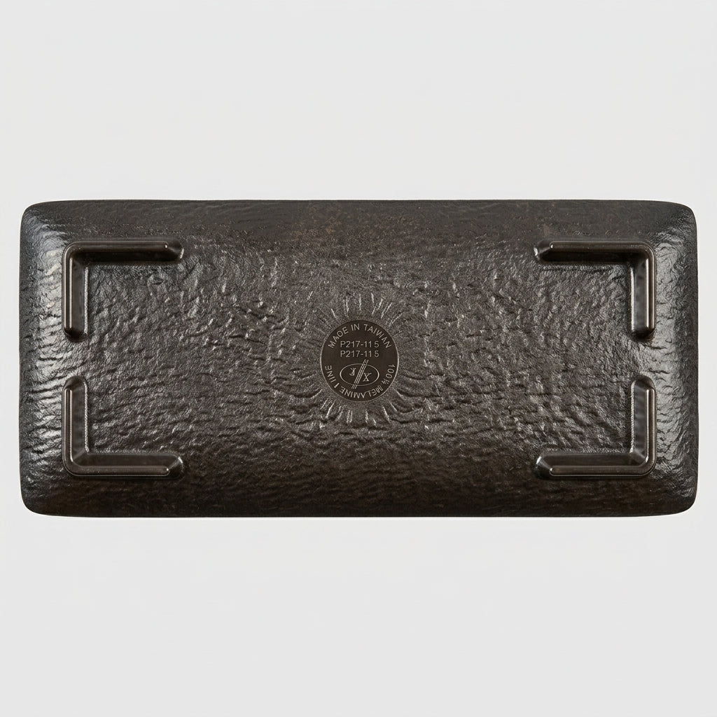 Plateau rectangulaire sur pieds mélamine noir mat - vue dessous