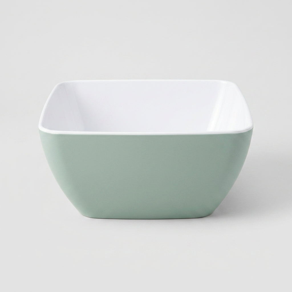 Bol carré mélamine vert sauge - vue dessus 3/4
