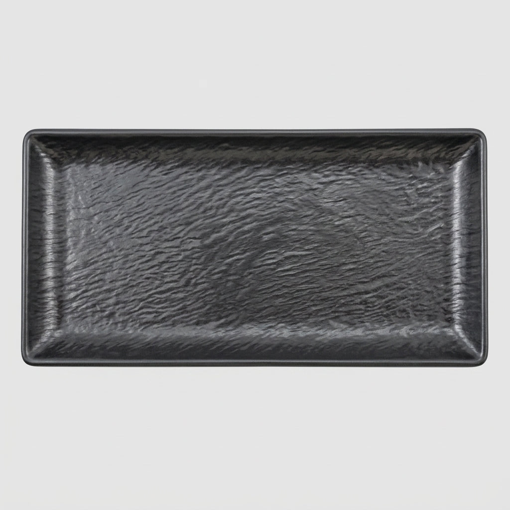 Plateau rectangulaire mélamine noir mat - vue 3/4 2
