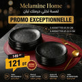 Pack 10 Assiettes Mélanine Noir 5xØ25cm + 5xØ22,5cm Melamine Home