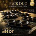 Pack Duo Milalina – 6 Plateaux Feuille 33x10,2 cm + 18 Pio 12,5x8 cm
