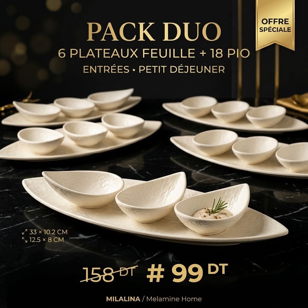 Pack Duo Milalina Blanc 6 Plateaux Feuille + 18 Pio Mélanine
