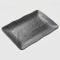 Plateau rectangulaire bords ondulés mélamine noir mat - vue dessus