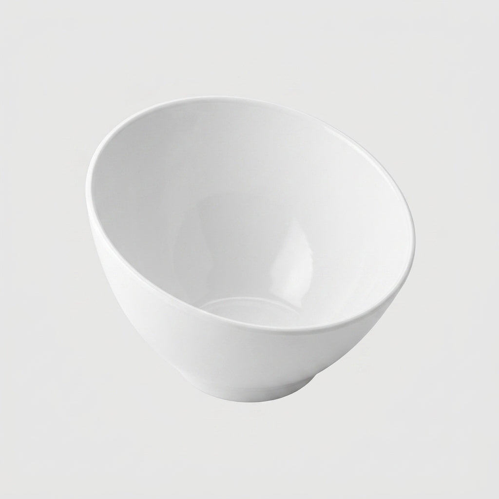 Bol asymétrique incliné mélamine blanc - vue 3/4