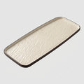 Plateau rectangulaire mélamine beige marron - vue 3/4