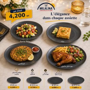 FB_IMG_1783241333106 Assiette plate ronde unie noire