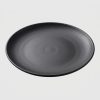 Assiette plate ronde unie noire