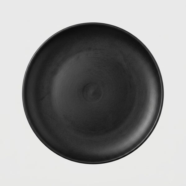 Assiette plate ronde unie noire