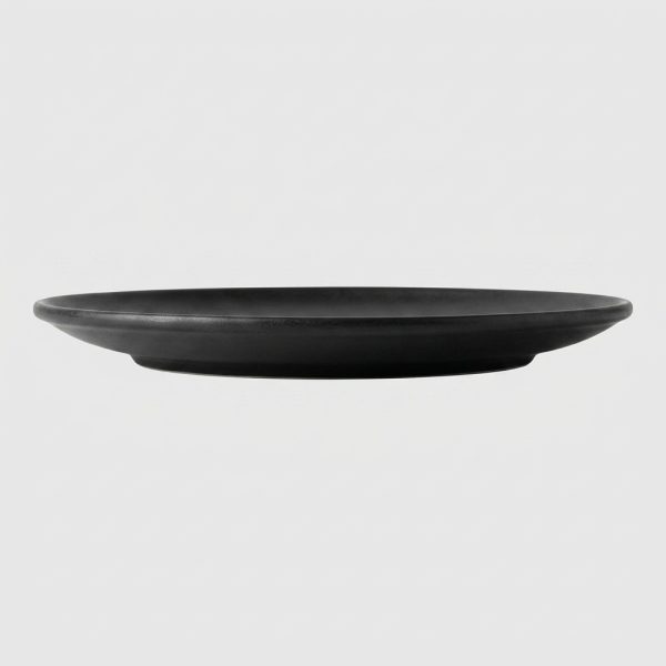 Assiette plate ronde unie noire