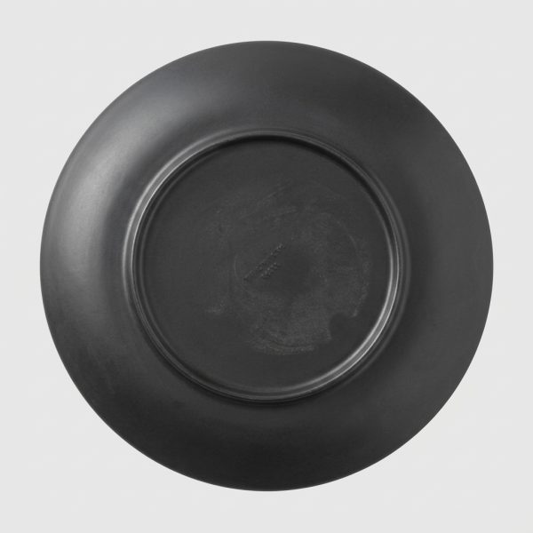 Assiette plate ronde unie noire