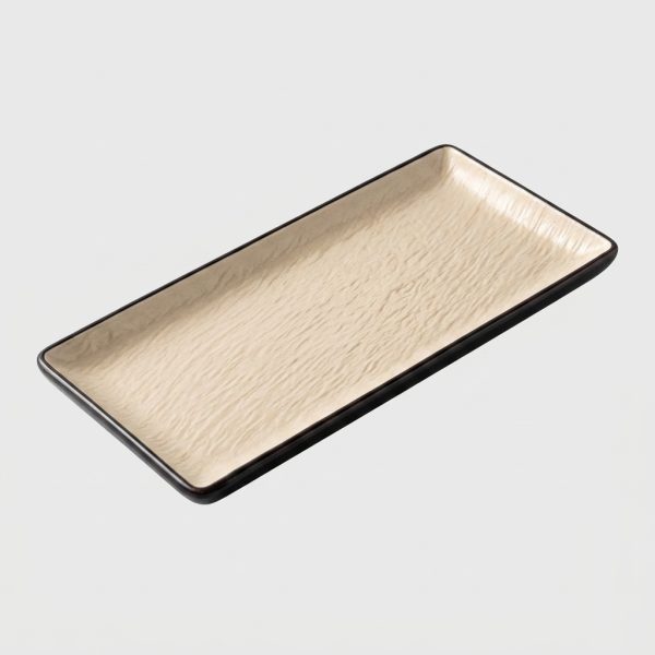 Plate_product_photograph_on_grey_202608071026 Plateau rectangulaire en mélamine
